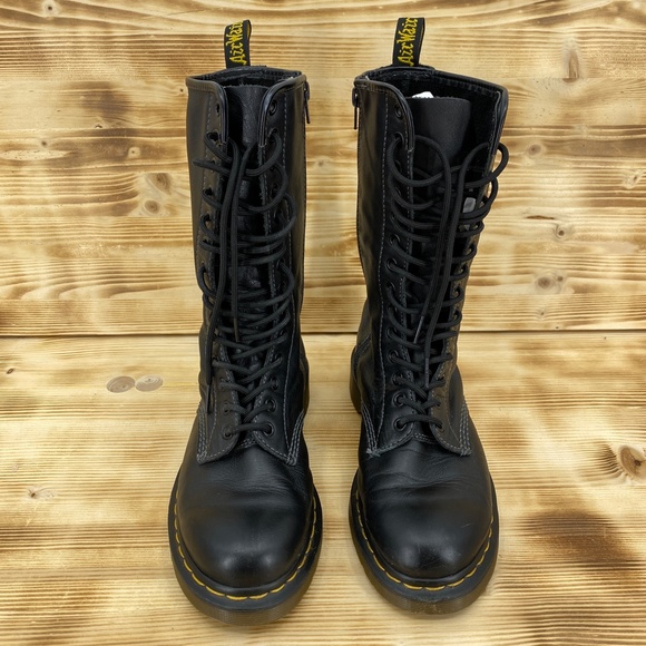 Dr. Marten 14 Eyelet Mid Calf Leather Boot Sz 8 - Picture 2 of 15